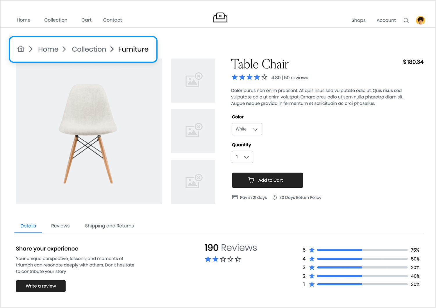 best website navigation examples furniture