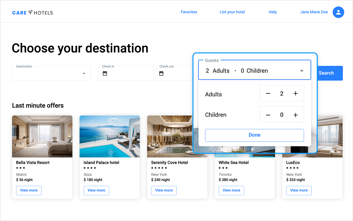 best website navigation examples hotel booking