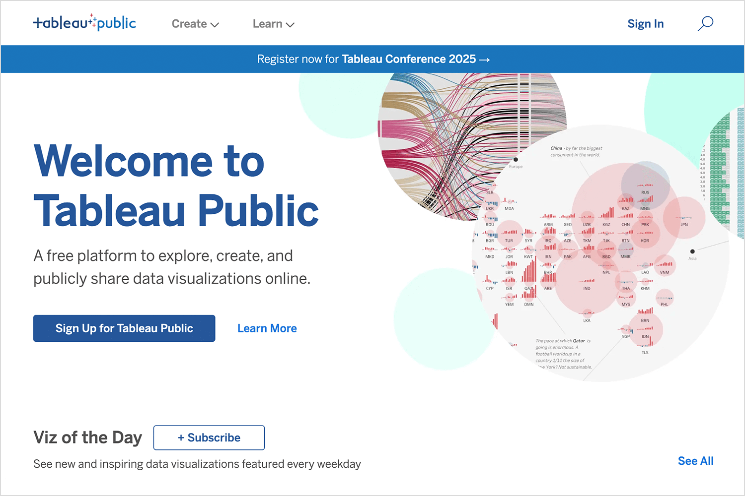 data visualization tools tableu public