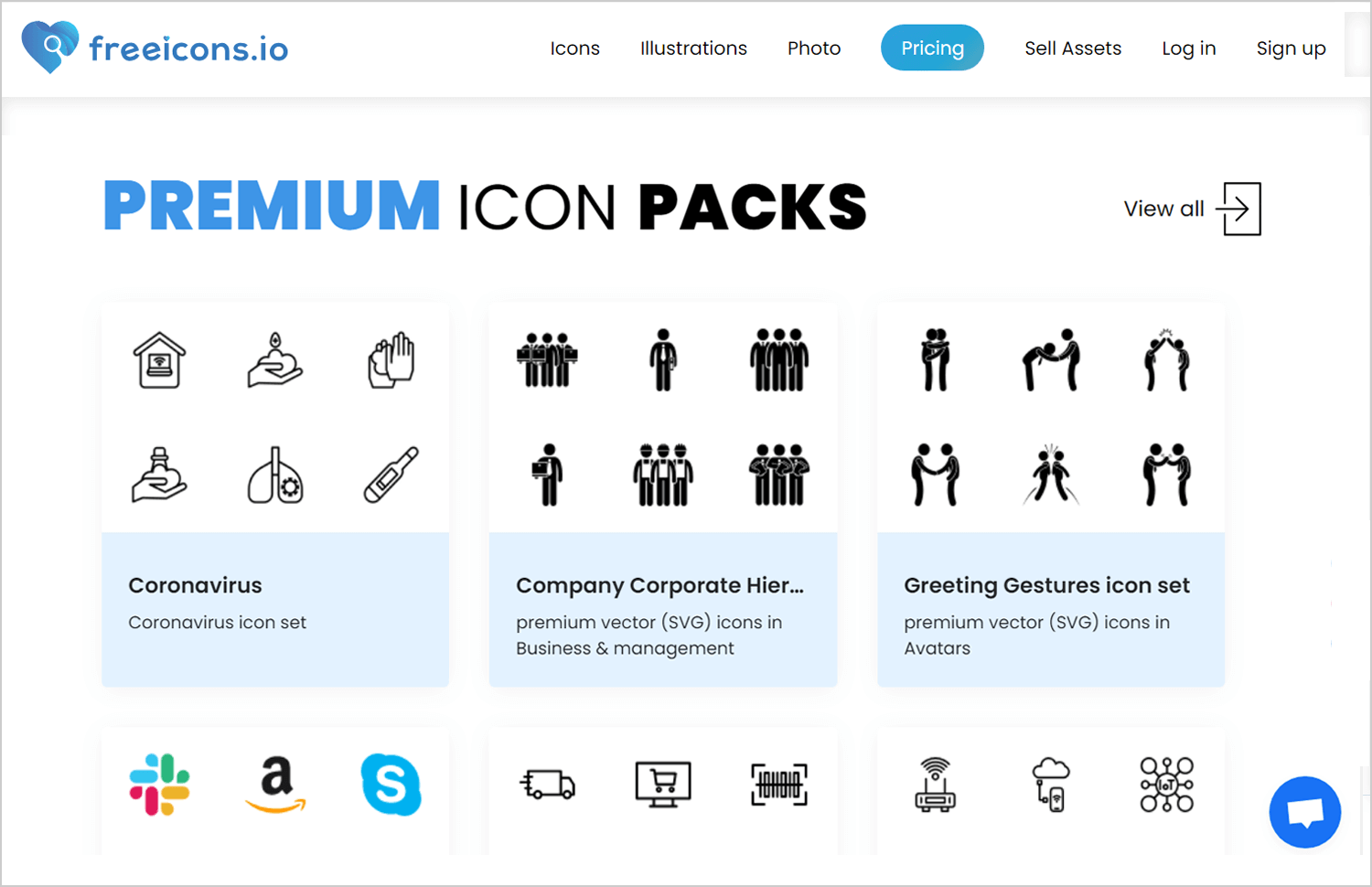 Premium icon packs on Freeicons.io