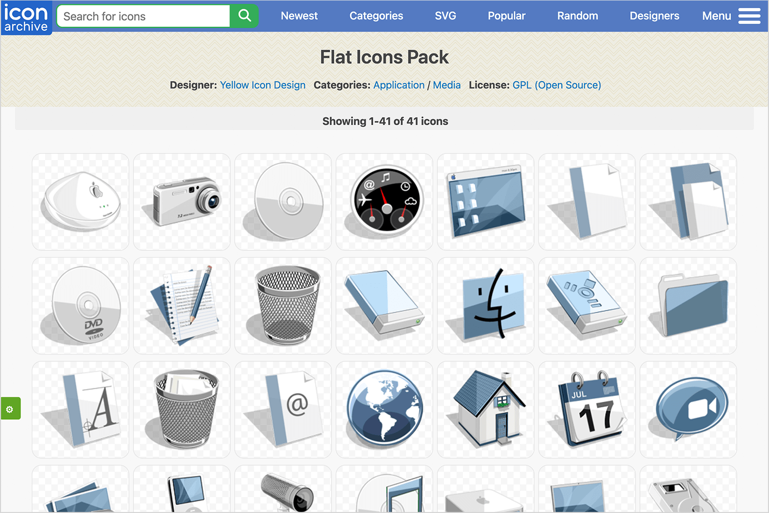 Iconarchive flat icons pack free for web and apps