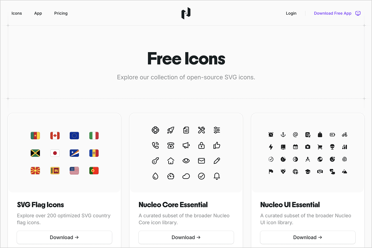 free svg icons from Nucleoapp for web and apps