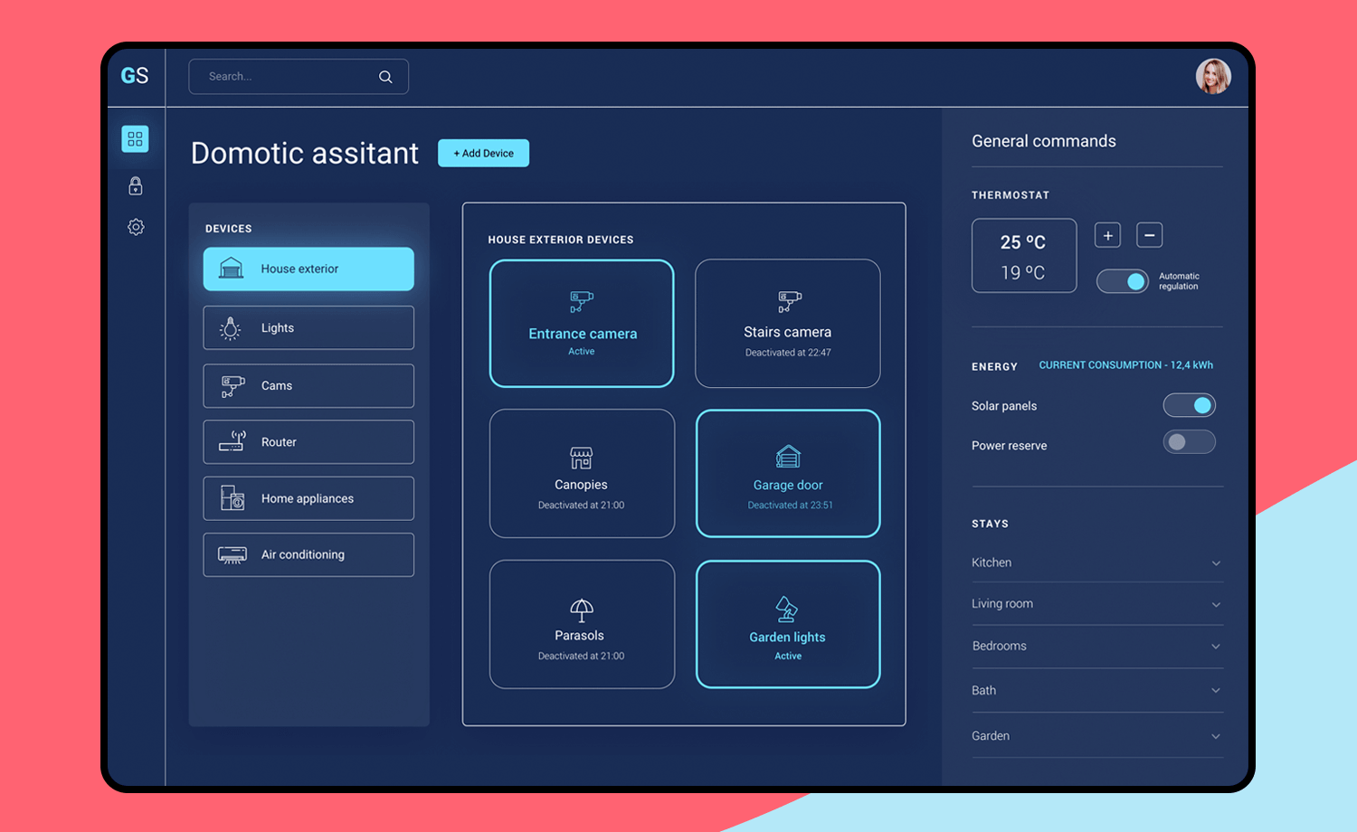 smart home dashboard example