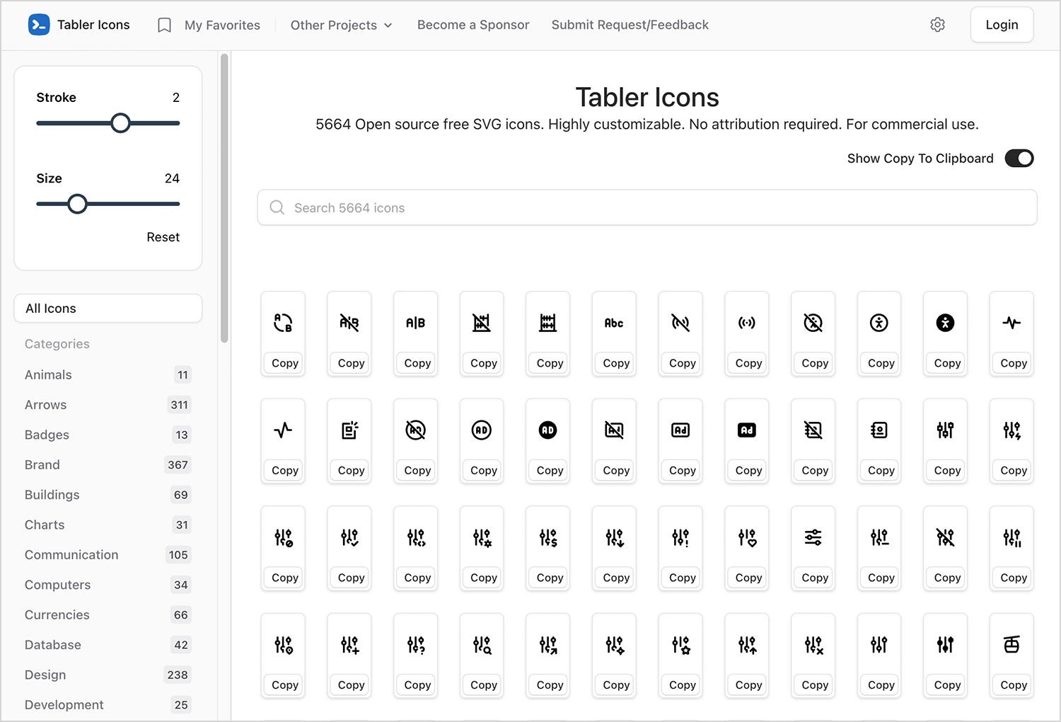 Tabler Icons free icons for web and apps