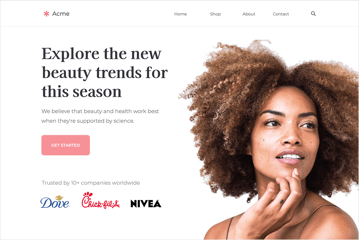 hero image examples beauty products