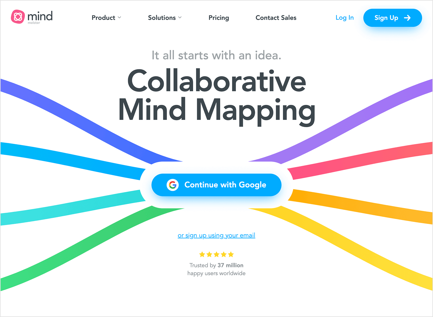 MindMeister interface for creating flowcharts and diagrams.