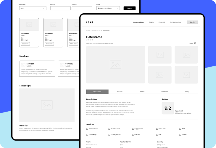 buchung-wireframe-template