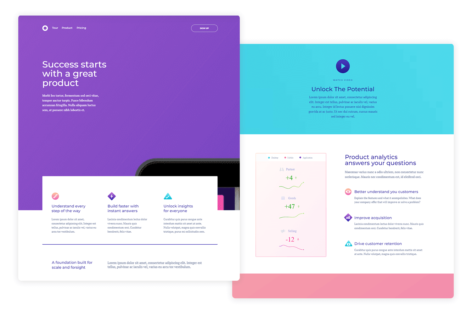 landing page design o saas