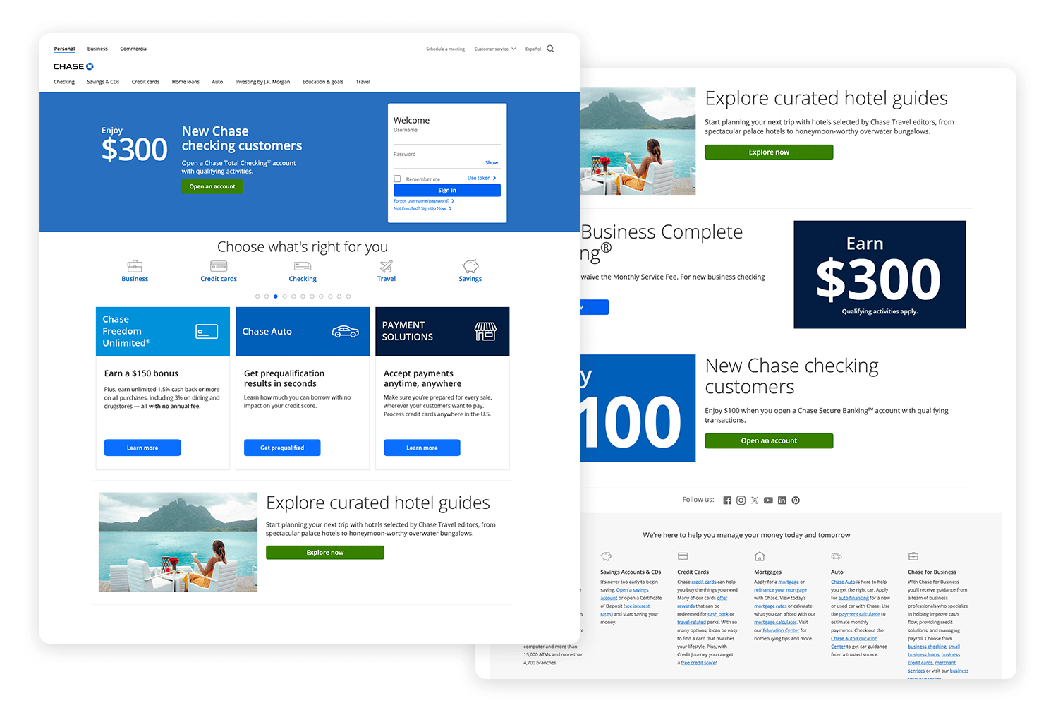 landing page examples chase