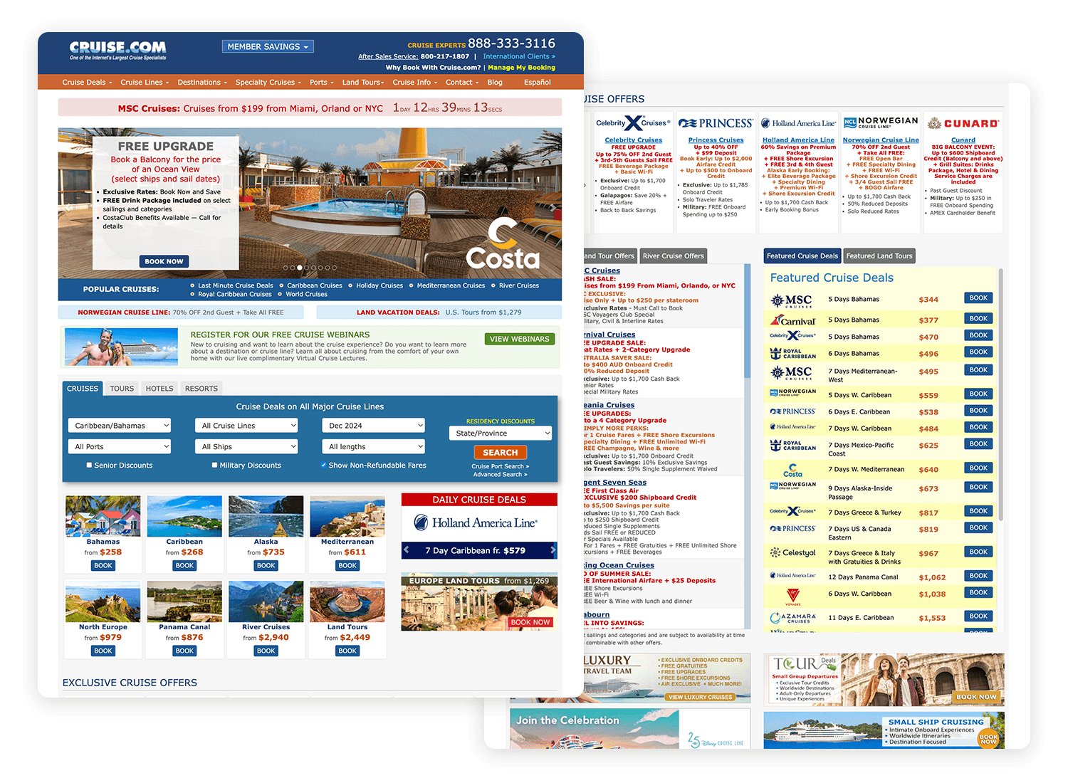 landing page examples cruise