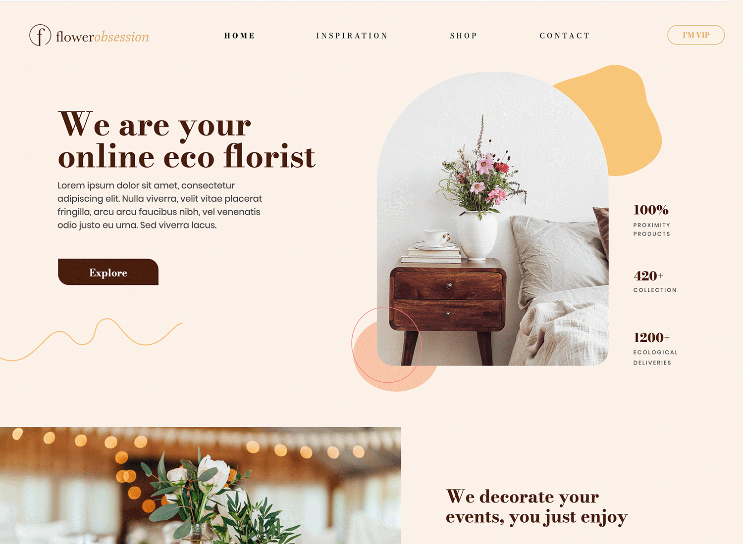 website background examples online florist