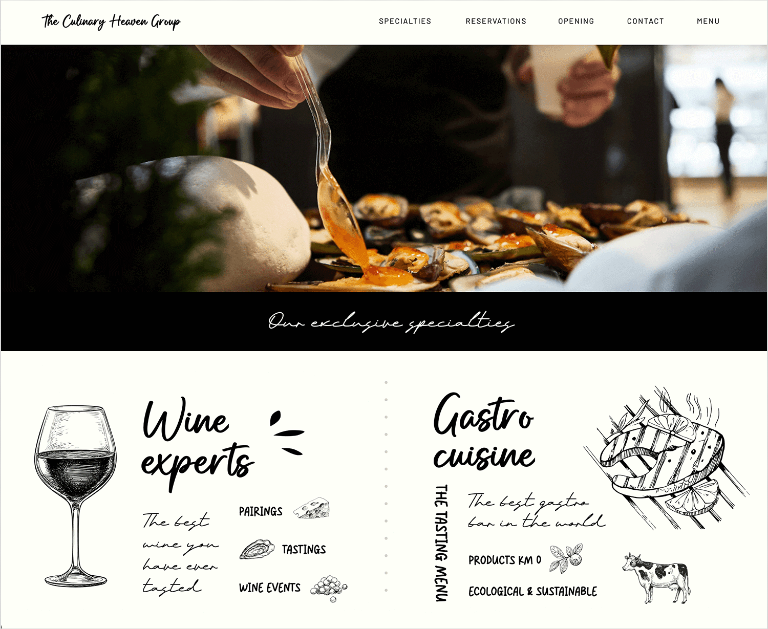 website background examples restaurant