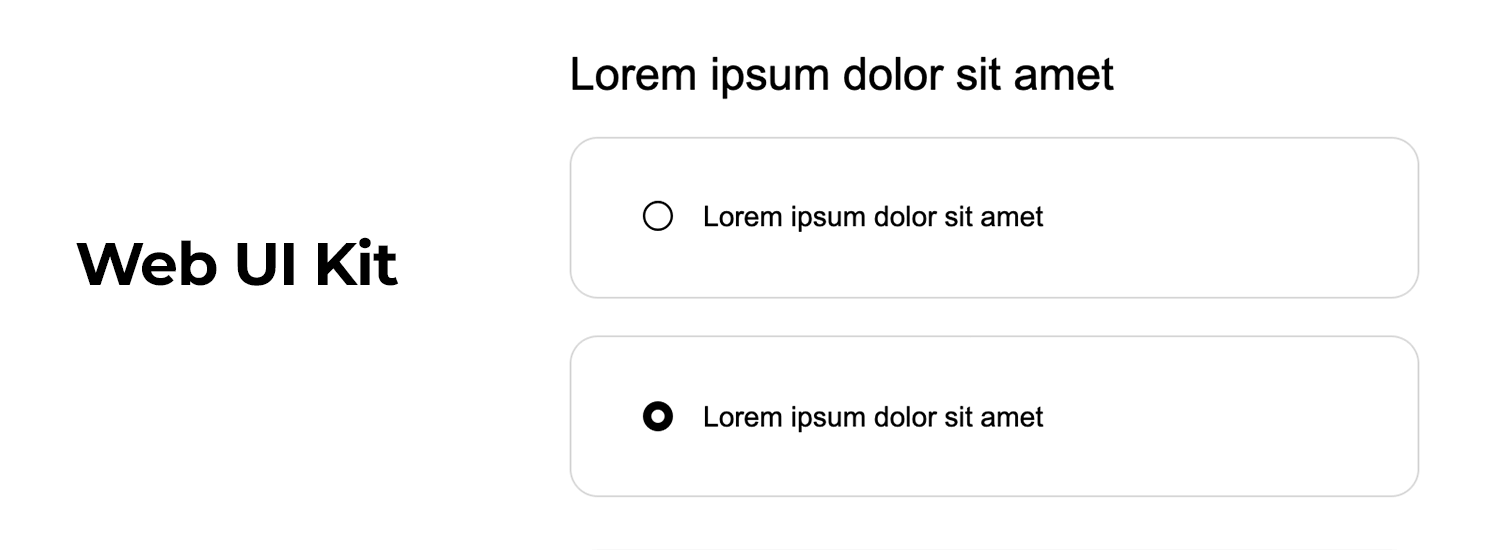 Web UI Kit radio button selection example