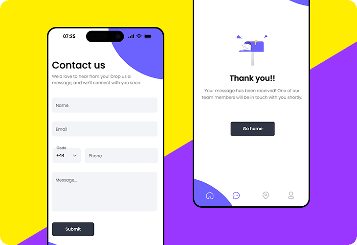 Mobile friendly contact form template