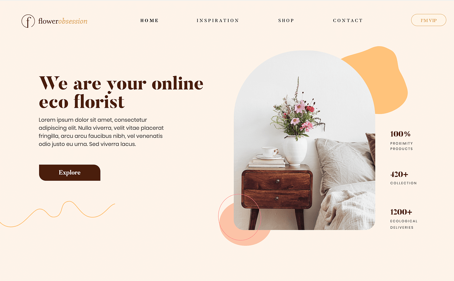 Eco florist website with smooth page transition example