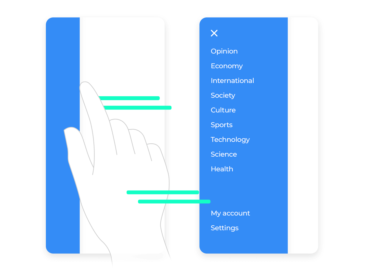 slide menu design gesture based