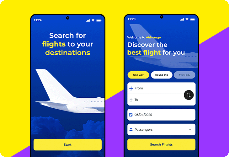 Mobile flight booking app