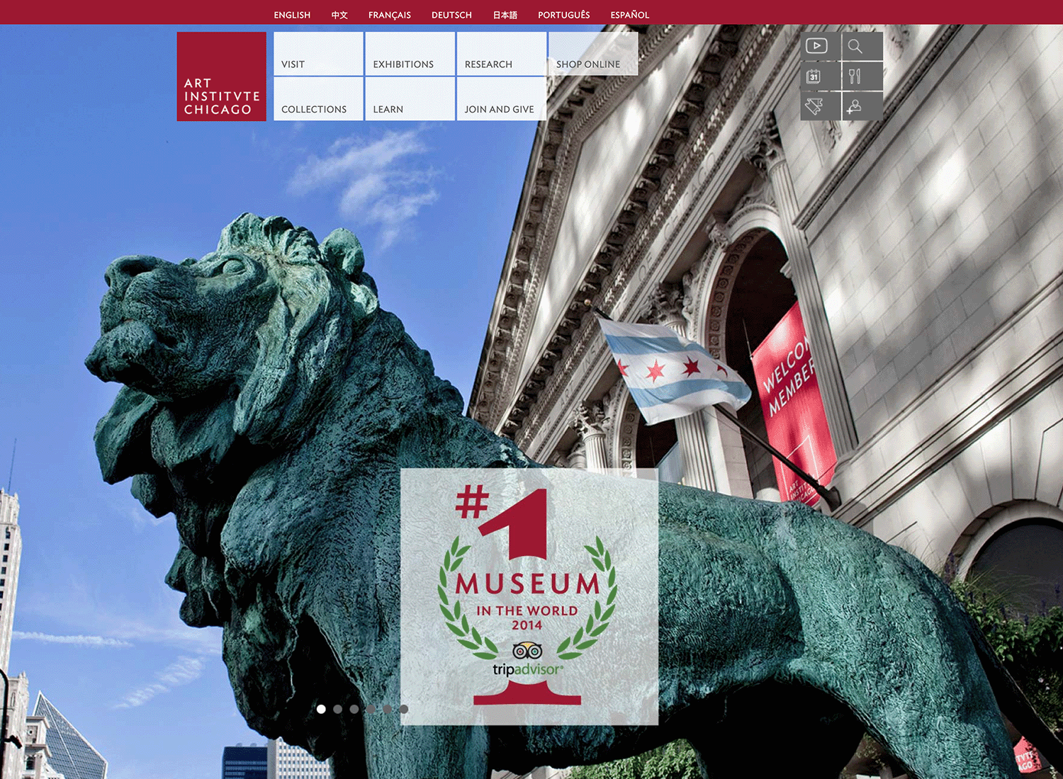 Art Institute of Chicago’s previous fixed-width website design.