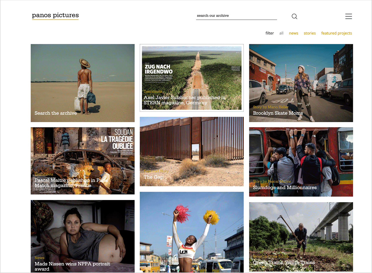 Panos Pictures’ updated, fully responsive website with an interactive photo gallery.