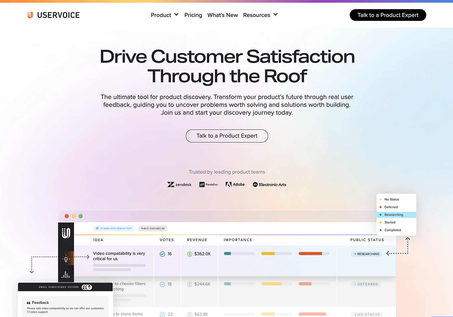 product management uservoice